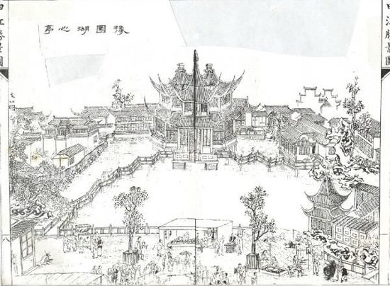 乾隆四十九年上海县誌中的湖心亭 乾隆四十九年上海县誌中的湖心亭
