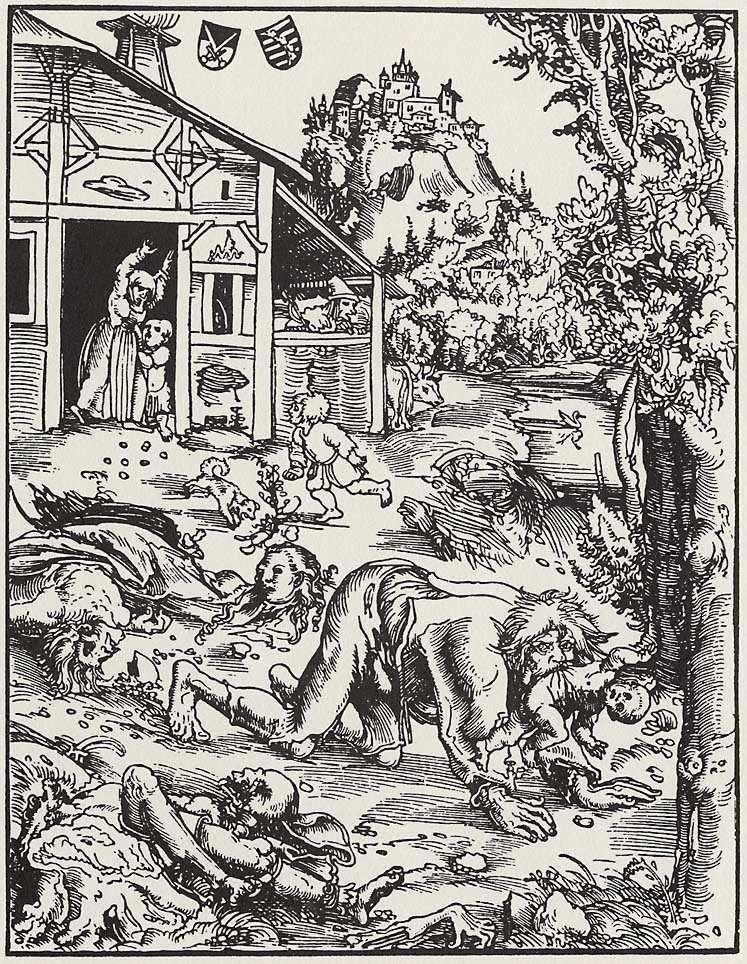 1512年木版画“狼人的袭击”(老卢卡斯·克拉纳赫 作) 1512年木版画“狼人的袭击”(老卢卡斯·克拉纳赫 作)