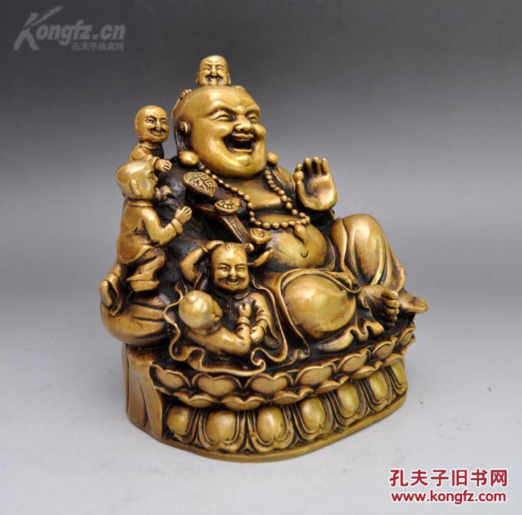 清·黄杨木雕《六子戏弥勒》 清·黄杨木雕《六子戏弥勒》