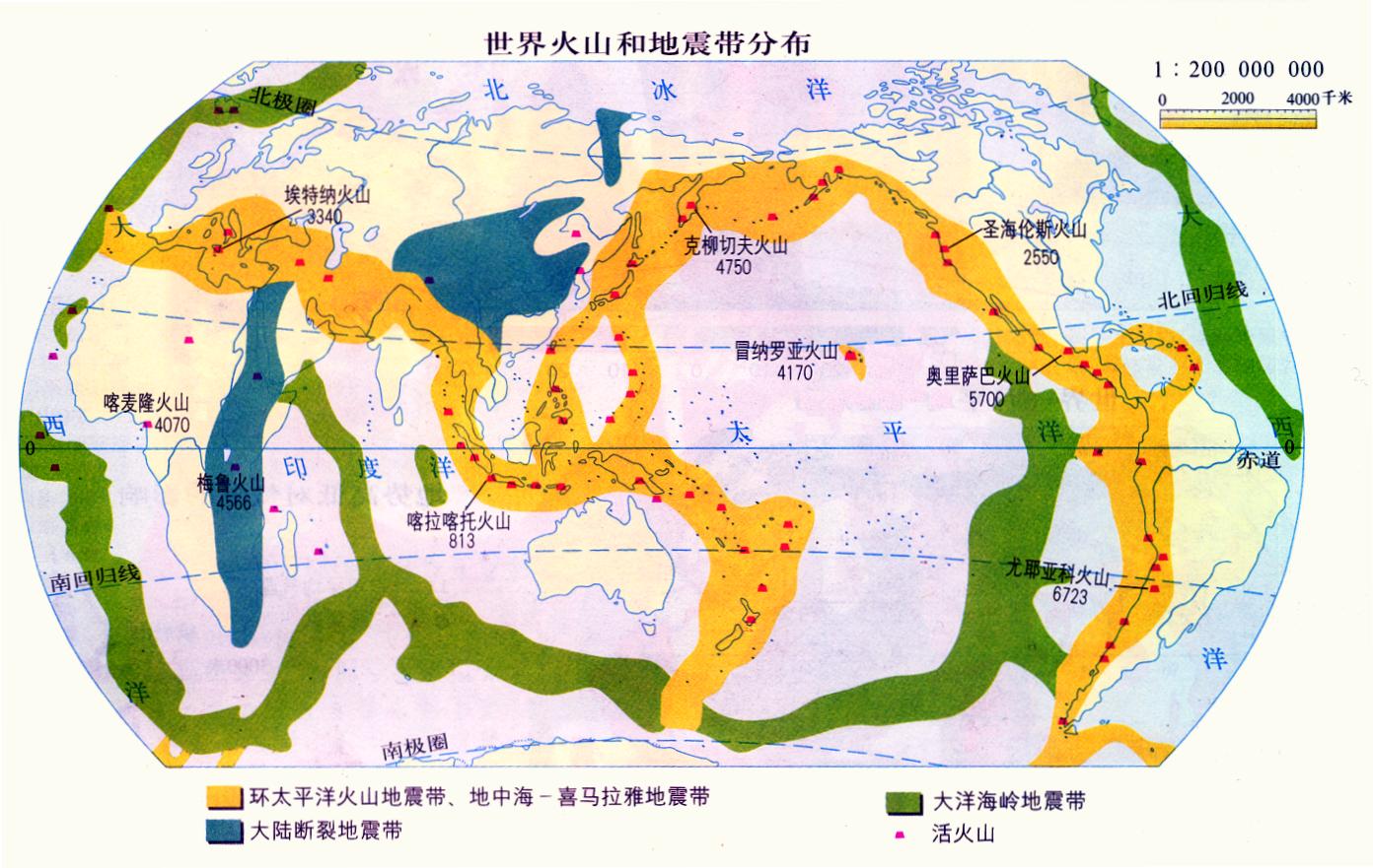 火山分布图 火山分布图