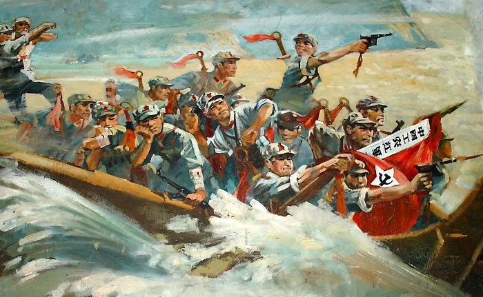 红军强渡大渡河(油画作品) 红军强渡大渡河(油画作品)