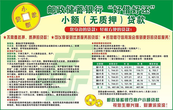 邮政小额贷款 邮政小额贷款