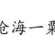 沧海一粟(汉语词语) 沧海一粟(汉语词语)