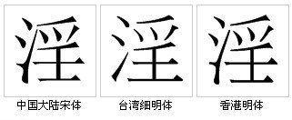 “淫”字形对比 “淫”字形对比