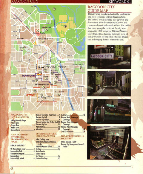 浣熊市市内地图 浣熊市市内地图