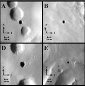 火星表面7个奇特洞穴 火星表面7个奇特洞穴