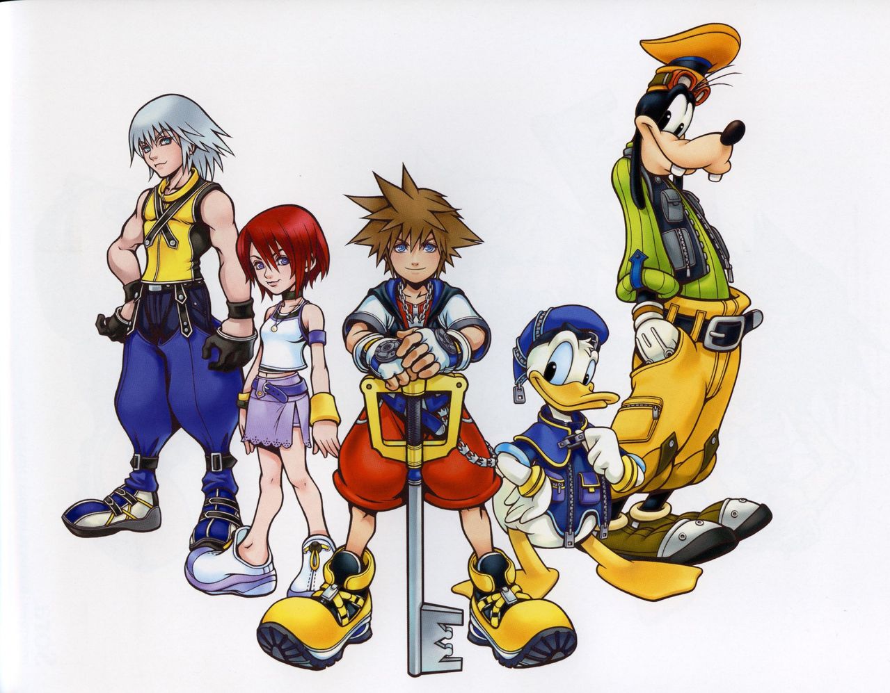 Riku、Kairi、Sora、Donald Duck、Goofy Riku、Kairi、Sora、Donald Duck、Goofy