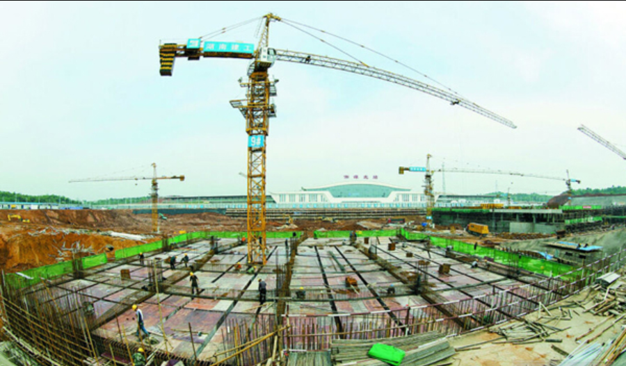 湘潭北站站前综合枢纽工程施工现场 湘潭北站站前综合枢纽工程施工现场