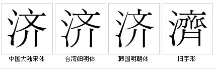 “济”字形对比 “济”字形对比