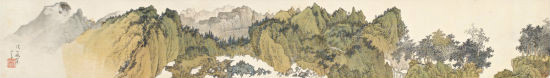 溥心畲《溪山晚翠图卷》 溥心畲《溪山晚翠图卷》