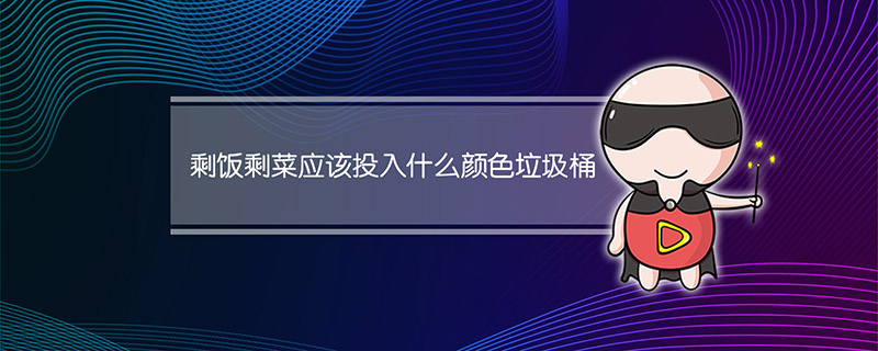 剩饭剩菜应该投入什么颜色垃圾桶